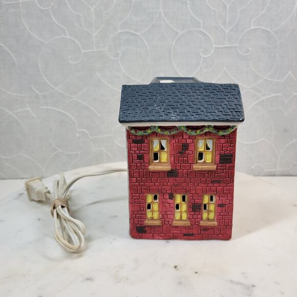 VINTAGE Winter Valley Lighted Library 6" Ceramic Christmas Holiday Decor 1994 - Picture 10 of 12